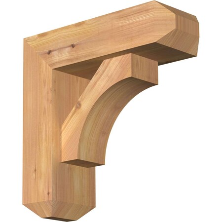 Ekena Millwork Westlake Craftsman Smooth Bracket w/ Offset Brace, Western Red Cedar, 5 1/2"W x 16"D x 16"H BKT0604X16X16WTL04SWR